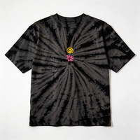 T-shirt tricoté pour homme, personnalisé, à rayures, tie-dye, décontracté, à manches courtes, coupe ample, 100% coton, 180 grammes, respirant, écologique