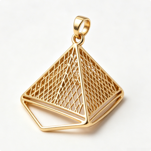 Pendentif pyramide plaqué or en laiton, breloque géométrique polie pour collier ou bracelet - Product Image 5