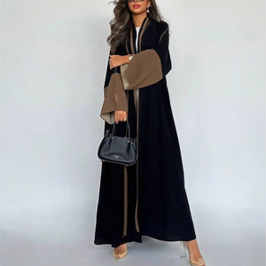 Abayas Casuales Musulmanas <span class=keywords><strong>de</strong></span> Poliéster <span class=keywords><strong>de</strong></span> Manga Larga, Elegantes Caftanes, Jilbabs, Vestidos Maxi Islámicos Árabes, Vestidos Holgados Abiertos para Mujeres <span class=keywords><strong>de</strong></span> <span class=keywords><strong>Oriente</strong></span> Medio - Product Image 2