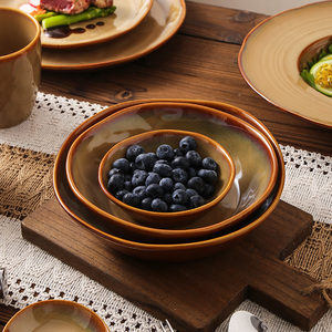 Juego de Vajilla de Cerámica Vintage de Lujo para Regalo, <span class=keywords><strong>Platos</strong></span> Resistentes al Calor, <span class=keywords><strong>Platos</strong></span> Hondos, Juego de Café para el Hogar y Restaurantes - Product Image 4