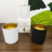 Bocal à Bougie en Verre Luxe Doré à Faible MOQ, Blanc Mat ou Noir, 6oz 8oz 10oz, avec Emballage Boîte et Couvercle