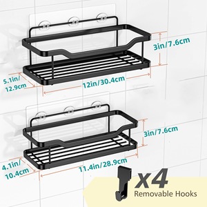 Conjunto de estante de baño montado en la pared de nuevo estilo, estante de almacenamiento de pared de inodoro transfronterizo grueso, estante de drenaje - Product Image 2