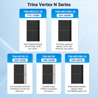 Panneaux solaires bifaciaux monocristallins à demi-cellules Trina TSM-NEG21C.20 715-740W à cadre noir Vertex S N-Type, en stock UE