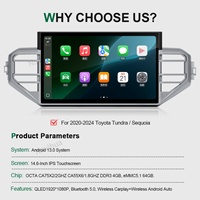 Navihua 14,6 pouces Carplay pour Toyota Tundra/Toyota Sequoia 2020-2024, navigation GPS pour voiture, lecteur multimédia vidéo, autoradio