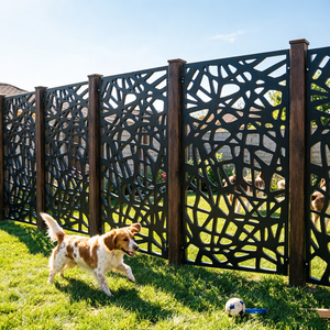 Panneau de clôture WPC avec poteau en aluminium, système de clôture composite, structure robuste, imperméable, antirouille, installation facile pour l'extérieur - Product Image 6