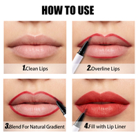 Nuevo Delineador de Labios Vegano de Alta Calidad, Mate, de Alta Pigmentación, Punta de Goteo, Larga Duración, Líquido Suave, Tinta para Labios, Marca Privada