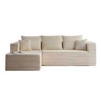 En stock, transfrontalier, ensemble de canapé modulaire en flanelle de style européen et américain, sans structure, compressé sous vide, direct usine