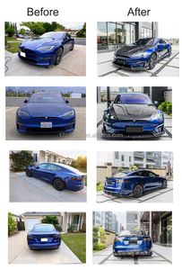 Pour <span class=keywords><strong>Tesla</strong></span> <span class=keywords><strong>Model</strong></span> <span class=keywords><strong>S</strong></span> Plaid 2023 2024 2025 Kit carbone sec style V Aileron arrière Aile arrière - Product Image 2