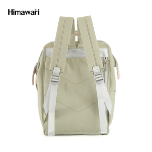 <span class=keywords><strong>Himawari</strong></span> 2022 nuevo Color llevar 14 pulgadas portátil verde Beige impermeable poliéster mochila escolar con carga Usb - Product Image 4