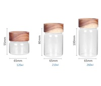 Service à café et thé en verre borosilicaté récipient alimentaire avec couvercle à vis en acacia organisateur de cuisine stockage bocaux en étain bouteilles de stockage de Logo