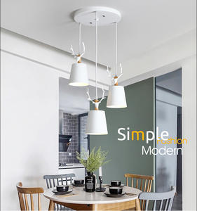 ทันสมัยการออกแบบคอโคมไฟระย้าตกแต่งโคมไฟระย้าโลหะ 3 แสงร้านอาหารห้องนั่งเล่นห้องนอนโคมไฟเพดานจี้ - Product Image 3