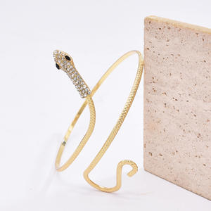 Punk oro argento <span class=keywords><strong>braccio</strong></span> lasciate strass in metallo braccialetti di <span class=keywords><strong>serpente</strong></span> polsino per le donne Boho festa gioielli regalo - Product Image 3