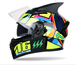 Casque <span class=keywords><strong>de</strong></span> moto Dot <span class=keywords><strong>de</strong></span> haute qualité avec corne hommes et femmes, couverture <span class=keywords><strong>de</strong></span> casque intégral, casque <span class=keywords><strong>de</strong></span> course <span class=keywords><strong>de</strong></span> <span class=keywords><strong>Locomotive</strong></span> d'angle quatre saisons - Product Image 3