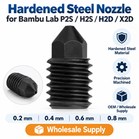 Pièces d'imprimante 3D en gros : Buse en acier trempé résistante à l'usure pour Bambu Lab P2S H2S H2D X2D 0.4 / 0.6 / 0.8mm 1.75mm