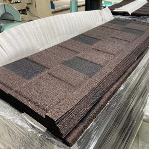 Ván lợp ngói đá tráng kim loại mái ngói mưa bảo vệ Maroon màu nhôm và kẽm kim loại tấm mái cho kiến trúc - Product Image 1