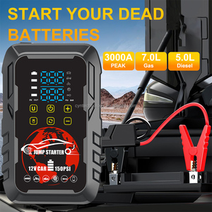 Пусковое устройство с компрессором, портативное пусковое устройство для автомобиля с воздушным насосом, внешний аккумулятор с функцией подкачки шин - Product Image 2