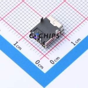 MINI5P 90°2J-T USB Connector Bent Lead Through Hole Connector Mini-B USB 2.0 Female Right Angle Insert - Product Image 2