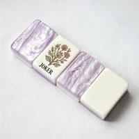 Jeu de Mahjong Nacré Personnalisé : Tuiles Américaines d'Inspiration Festive pour les Fêtes et les Loisirs – Pièces de Jeu de Société