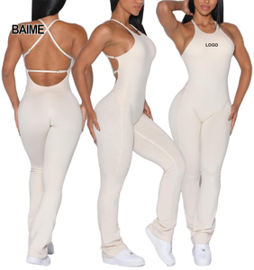 Litthing - Mono de Yoga Sexy para Mujer, sin Mangas, de una Pieza, Ropa Deportiva Elástica, Traje de Gimnasio - Product Image 1