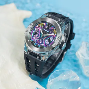 3 АТМ наручные часы Скелет водонепроницаемые полые спортивные Montre Homme Роскошные автоматические механические часы