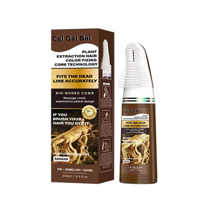 Champú para Teñir el Cabello Negro con Extracto Natural <span class=keywords><strong>de</strong></span> Plantas, Coloración Rápida <span class=keywords><strong>Rojo</strong></span> Púrpura Marrón, Champú Tinte para el Cabello con Peine para Uso Doméstico - Product Image 2