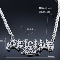 DEICIDE Heavy Metal Punk Band Collier pendentif en acier inoxydable Charms inspirés de la musique à la mode