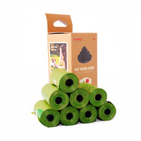 Sacs à déchets pour animaux de compagnie en papier biodégradable avec parfum original pour chiens - Type enroulable 8 par boîte 15 par rouleau