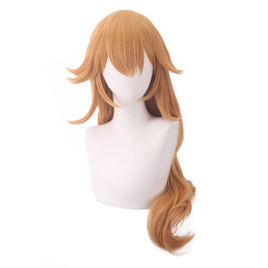 La Princesa Peach de la Película Super <span class=keywords><strong>Bros</strong></span>. y la Peluca Amarilla Larga y Rizada para Cosplay - Product Image 2