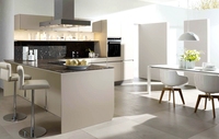 Cuisine Moderne Personnalisée : Menuiserie, Placage Hôtelier, Placage Naturel, Tambour, Carcasse en Panneaux de Particules pour Projets de Cuisine