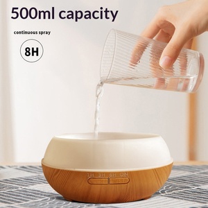 Nuevo <span class=keywords><strong>Humidificador</strong></span> Ultrasónico con Diseño de Madera, Difusor de Aroma, Luz Colorida Hueca, Capacidad de 500 ml, Uso Doméstico, Diseño Simple, Temporizador - Product Image 3