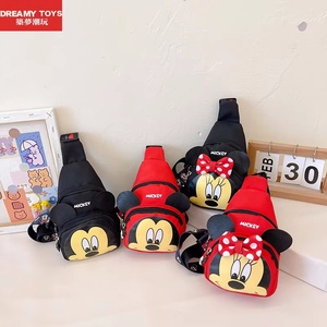 Sac de poitrine pour enfants, adorable et mignon, dessin animé <span class=keywords><strong>Mickey</strong></span> Minnie, cadeaux pour enfants, portable, antivol, rangement, bandoulière, tissu, tout - Product Image 1