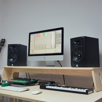 Présentoir de bureau ergonomique en bois pour PC TV et écran avec stockage et application salle à manger/hôtel