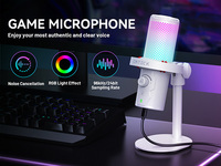 Microphone de jeu USB professionnel CMTECK XM560 OEM ODM, microphone à condensateur cardioïde, lumières LED RVB, micro pour jeux et enregistrement