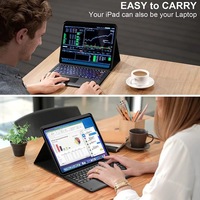 Clavier rétroéclairé BT détachable magnétique pour Redmi Pad Pro 12,1 pouces, avec pavé tactile lumineux 7 couleurs, housse en cuir avec emplacement pour stylet