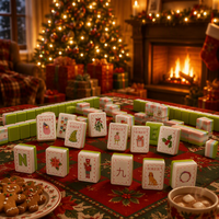 Tuiles de Mahjong de Noël, Tuiles de Mahjong Américaines de Noël et d'Halloween, Tuiles de Mahjong Américaines Nacrées Oh My Pearl, Tuiles de Mahjong de Noël