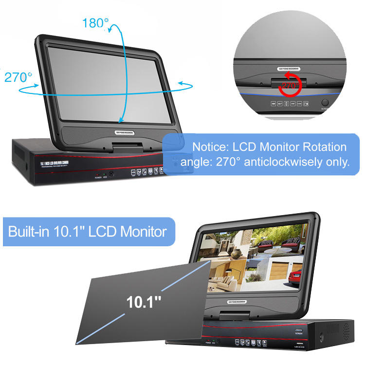 Xmeye 5MP H265 4 Channel DVR with 8ch XVR & 10inch Screen
