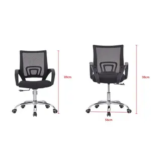 Moda nylon rotella rotante sollevamento bracciolo regolabile in altezza supporto lombare mobili in rete girevole sedia da ufficio ergonomica