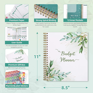 Carnet de notes spirale A5, organiseur de budget, suivi des dépenses, bloc-notes, planificateur de budget <span class=keywords><strong>pour</strong></span> économiser de l'argent - Product Image 1