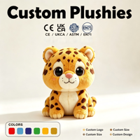 Peluche Léopard Personnalisée ODM/OEM, Jouet en Peluche Animal de Dessin Animé Mignon, Peluches Léopard Douces Personnalisées, Cadeau Promotionnel