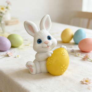 Moule à bougie en silicone créatif en forme de lapin de Pâques - Outil de bricolage pour bougies d'aromathérapie, ornements en plâtre et décoration de gâteaux - Product Image 4