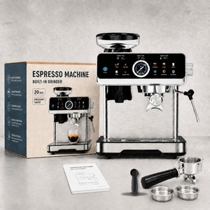 Machine à expresso rose, <span class=keywords><strong>verte</strong></span>, blanche, noire, rouge, orange avec moulin intégré, 20 bars, en acier inoxydable, pour la maison - Product Image 4