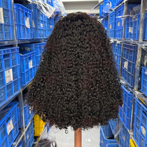 18 inch 22 inch 300% 5x5 DD Krullende Pixie Krullende Pruik Lijmloos 300g Echt Haar Dubbel Getrokken Groothandel Closure Pruik Op Voorraad - Product Image 3