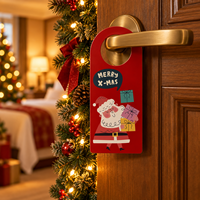 Décoration de Noël Pafu pour la maison, l'hôtel et les fêtes, panneau de porte Père Noël, décoration suspendue pour les fêtes de Noël, porte-panneau de porte en bois de Noël