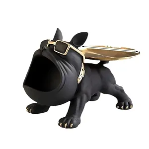 Statua Decorativa Personalizzata a Forma <span class=keywords><strong>di</strong></span> Bulldog con Bocca Grande per Casa, Soggiorno, Ufficio e Caffetteria - Product Image 1