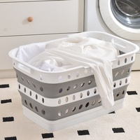Cesto de Roupa Suja Retangular Vertical Portátil de Plástico Impermeável com Pernas Dobráveis e Três Camadas para Armazenamento no Banheiro