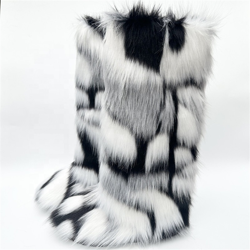 fluffy❄︎snow Luxury Fluffy Faux Fur Snow Boots – Luxdyle