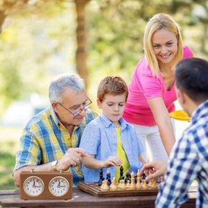 Minuteur d'échecs mécanique multifonctionnel 3-en-1 professionnel pour jeux de société - Horloge d'échecs - Product Image 3