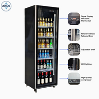 Réfrigérateur commercial vertical en gros, vitrine avec porte en verre, congélateur pour boissons, refroidisseur de bière avec éclairage LED