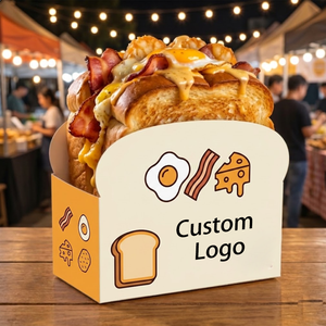Scatola Personalizzata per Sandwich Usa e Getta, Ecologica, in Carta, per Burger, Patatine Fritte e Catering - Product Image 1