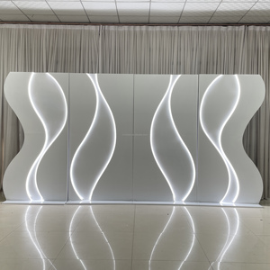 White Metal <strong>Backdrop</strong> Stage 480*240cm LED <strong>Backdrop</strong> Light White Acrylic Background Stand Stage Decoration <strong>Party</strong> Event <strong>Backdrop</strong> - Product Image 5